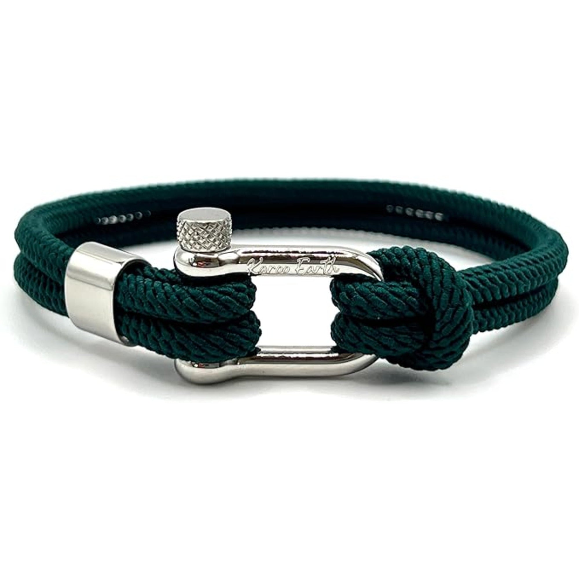 Green Stainless Steel Nautical Sailing Rope Shackle Bracelet - Karoo Earth