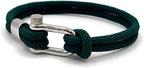 Green Stainless Steel Nautical Sailing Rope Shackle Bracelet - Karoo Earth