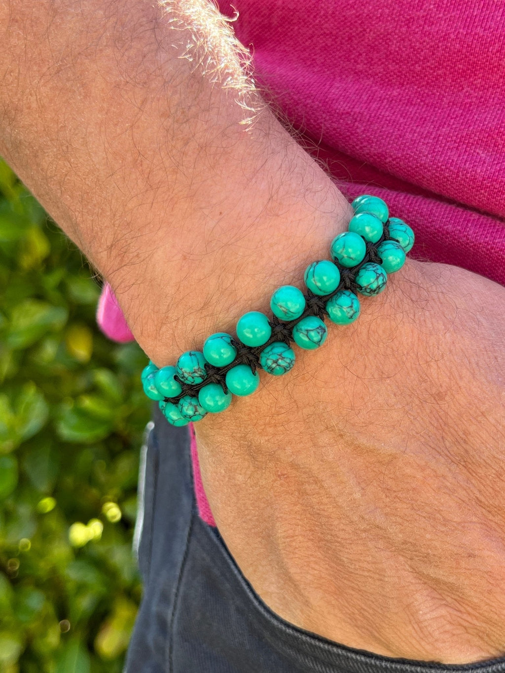 Green Turquoise Double Beaded Bracelet - Karoo Earth