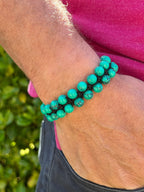 Green Turquoise Double Beaded Bracelet - Karoo Earth