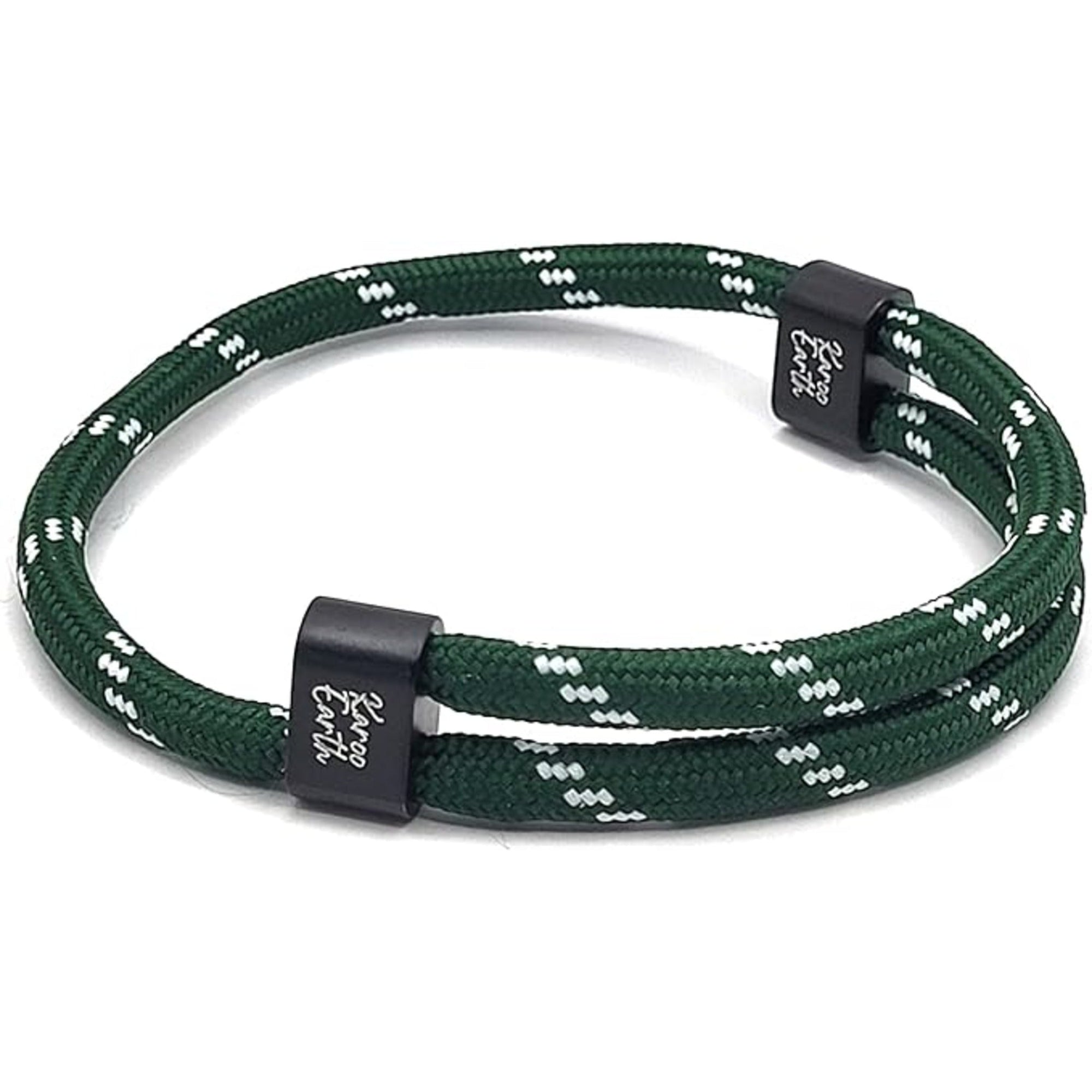 Green & White Karoo Earth Rope Adjustable Paracord Bracelet - Karoo Earth