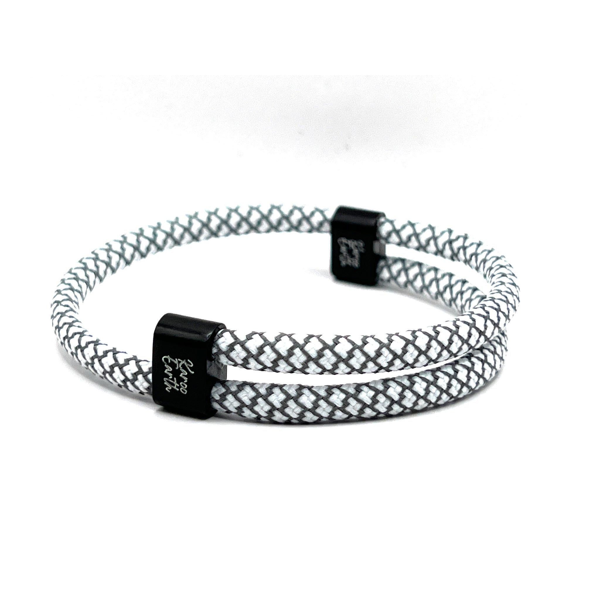 Grey and White Karoo Earth Rope Adjustable Paracord Bracelet - Karoo Earth
