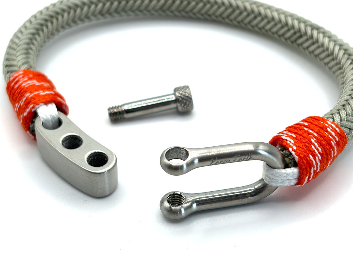 Grey & Orange Chrome Shackle Bracelet - Karoo Earth