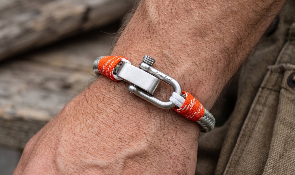 Grey & Orange Chrome Shackle Bracelet - Karoo Earth