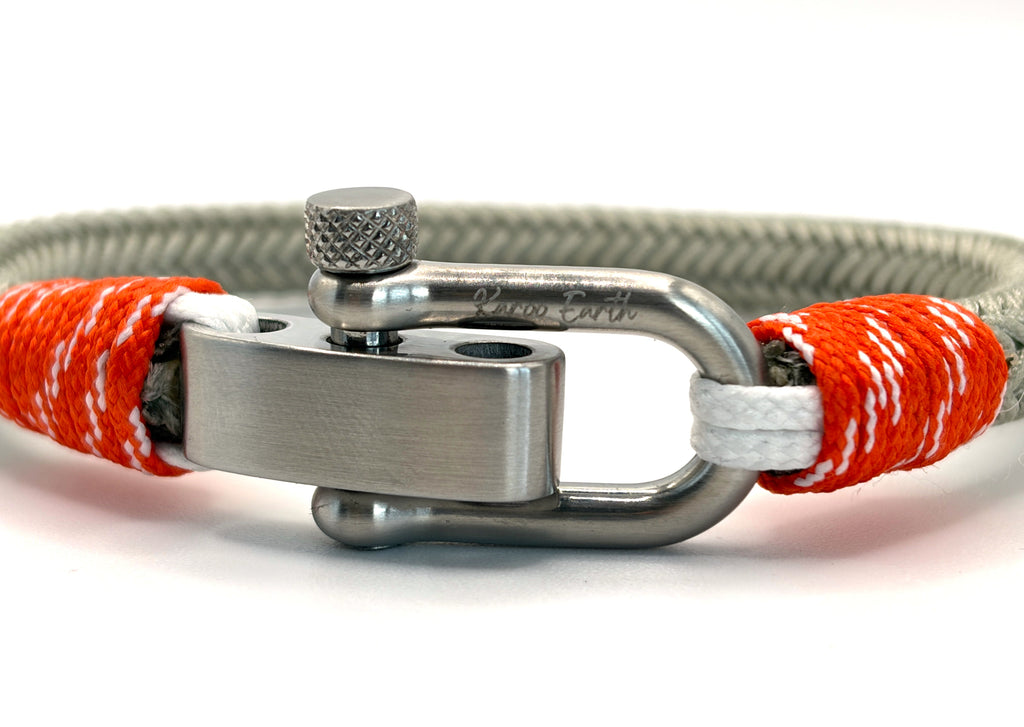 Grey & Orange Chrome Shackle Bracelet - Karoo Earth