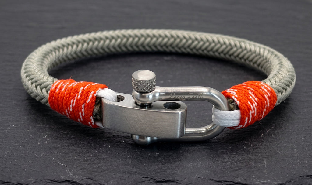 Grey & Orange Chrome Shackle Bracelet - Karoo Earth