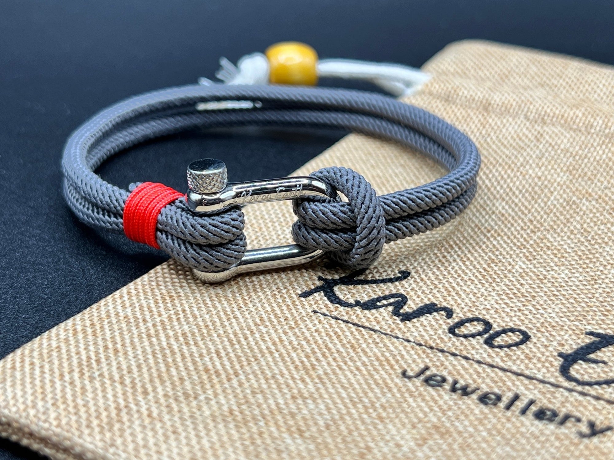 Grey Stainless Steel Nautical Sailing Rope Shackle Bracelet - Karoo Earth
