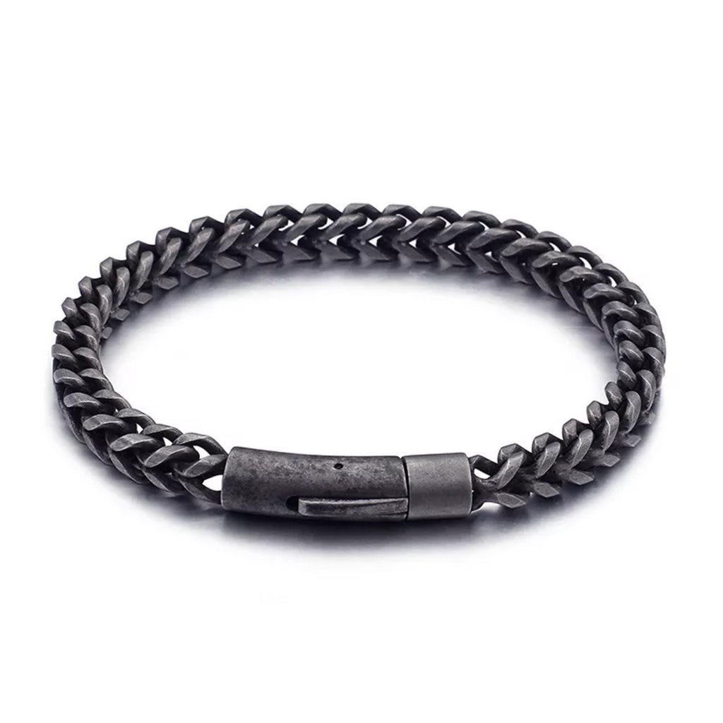 Gunmetal Stainless Steel Chain Bracelet - Karoo Earth