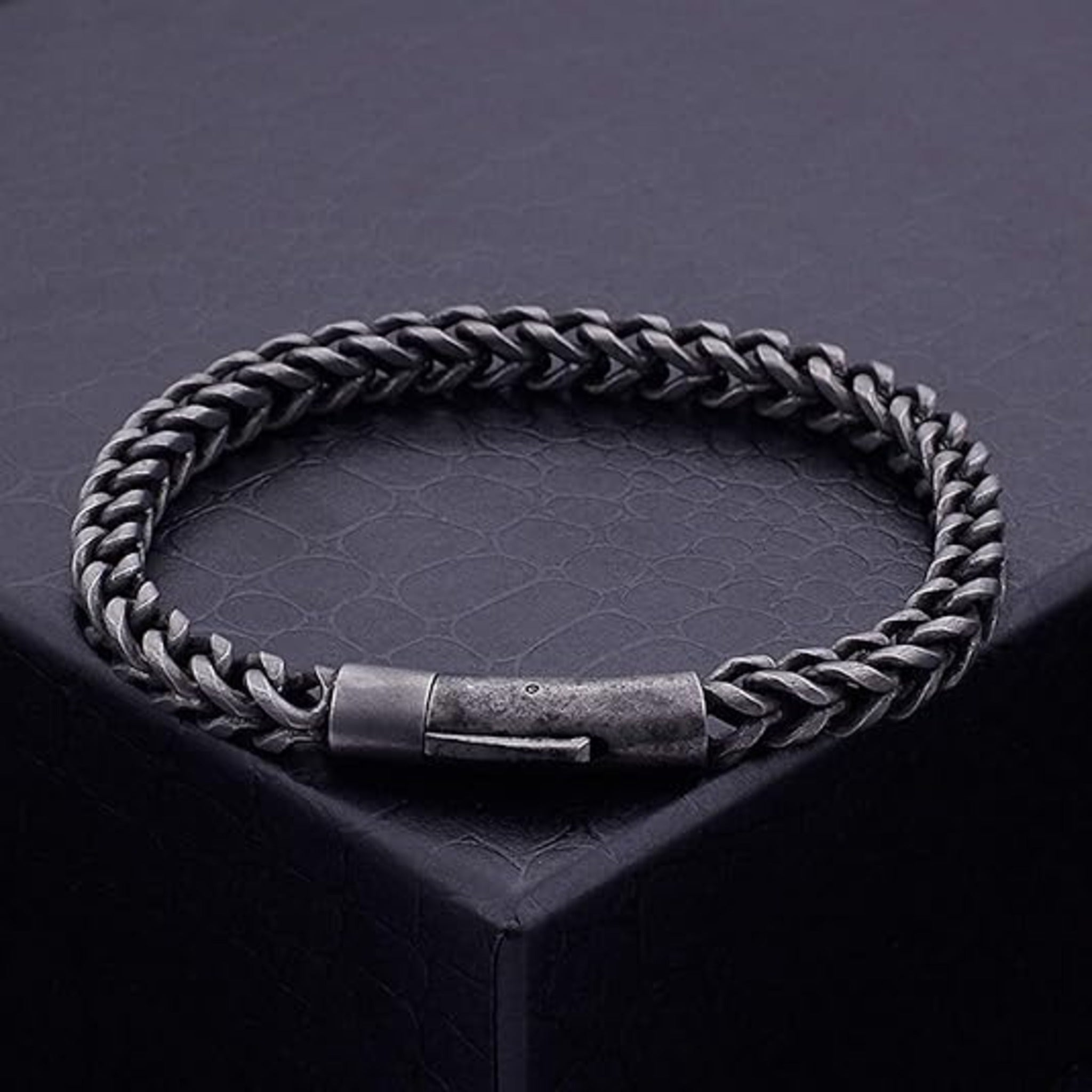 Gunmetal Stainless Steel Chain Bracelet - Karoo Earth