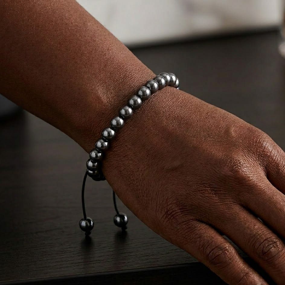 High Power Magnetic Hematite 6mm beaded Bracelet - Karoo Earth