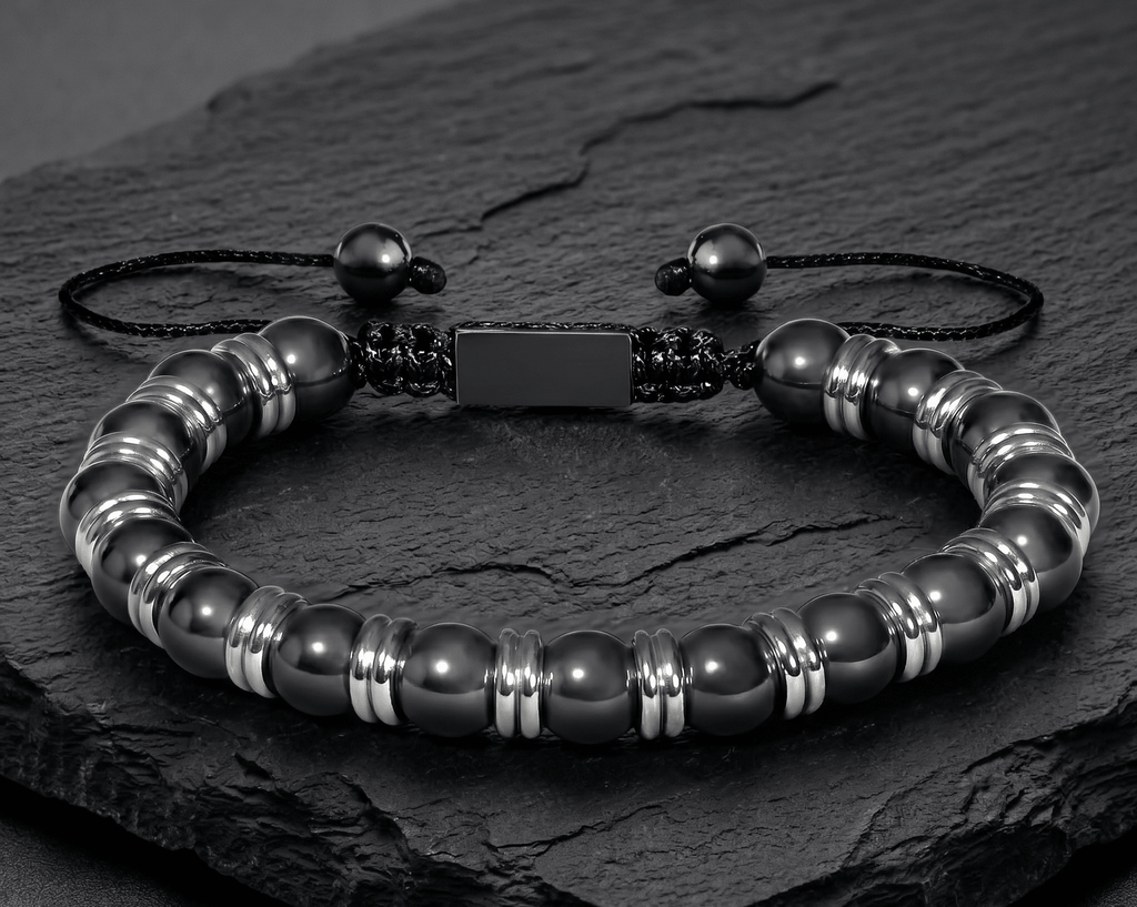 High Power Magnetic Hematite 8mm beaded Bracelet - Karoo Earth
