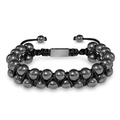High Power Magnetic Hematite 8mm Double Row Beaded Bracelet - Karoo Earth