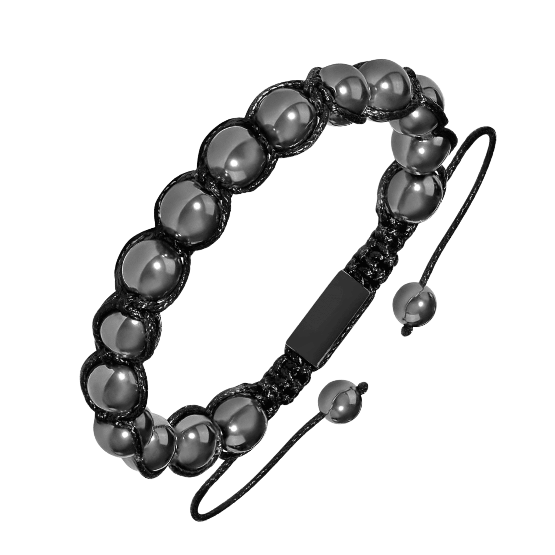 High Power Magnetic Hematite 8mm Rope Weave Beaded Bracelet - Karoo Earth