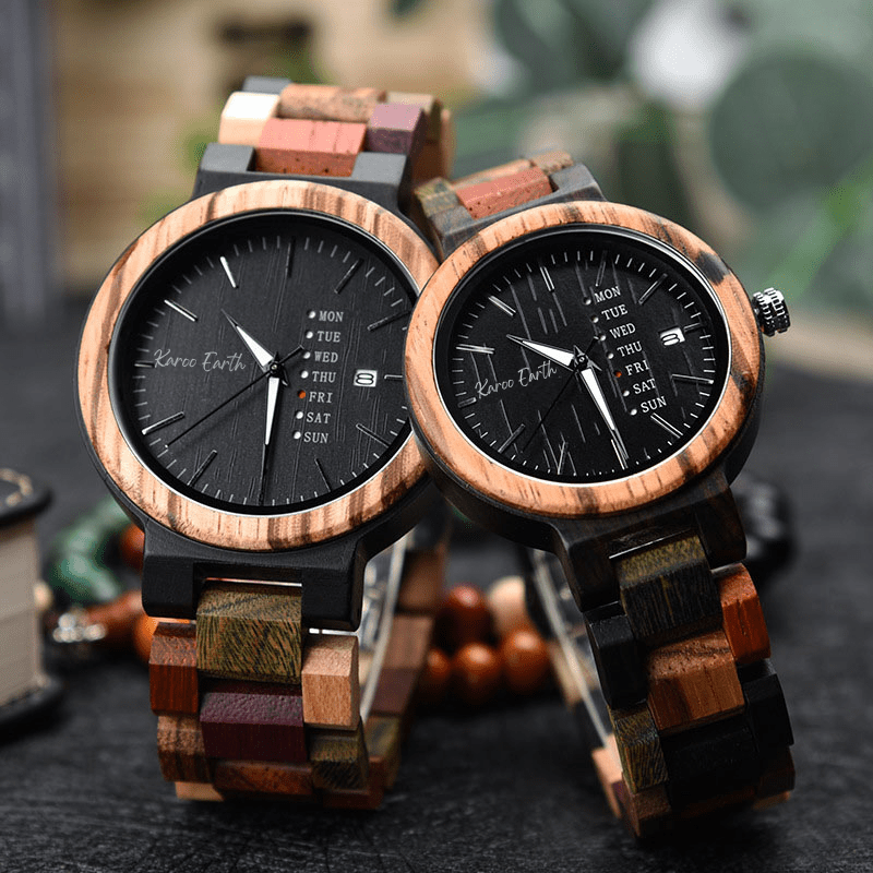 His and Hers Multi-wood Karoo Earth Wooden Watch Bundle - Karoo Earth