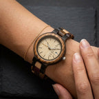 His and Hers Multi-wood Maple face Karoo Earth Chronograph Wooden Watch Bundle - Karoo Earth