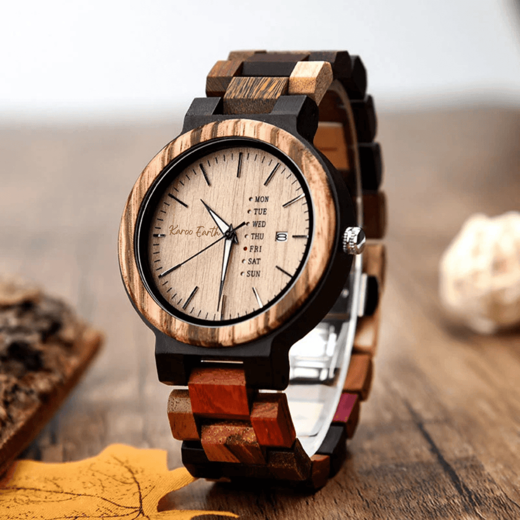 His and Hers Multi-wood Maple face Karoo Earth Wooden Watch Bundle - Karoo Earth