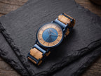 His & Hers Olive Wood and Blue Steel Men's Quartz Watch Bundle - Karoo Earth
