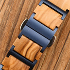 His & Hers Olive Wood and Blue Steel Men's Quartz Watch Bundle - Karoo Earth