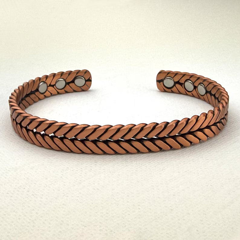 Copper Herringbone Bracelet Plain