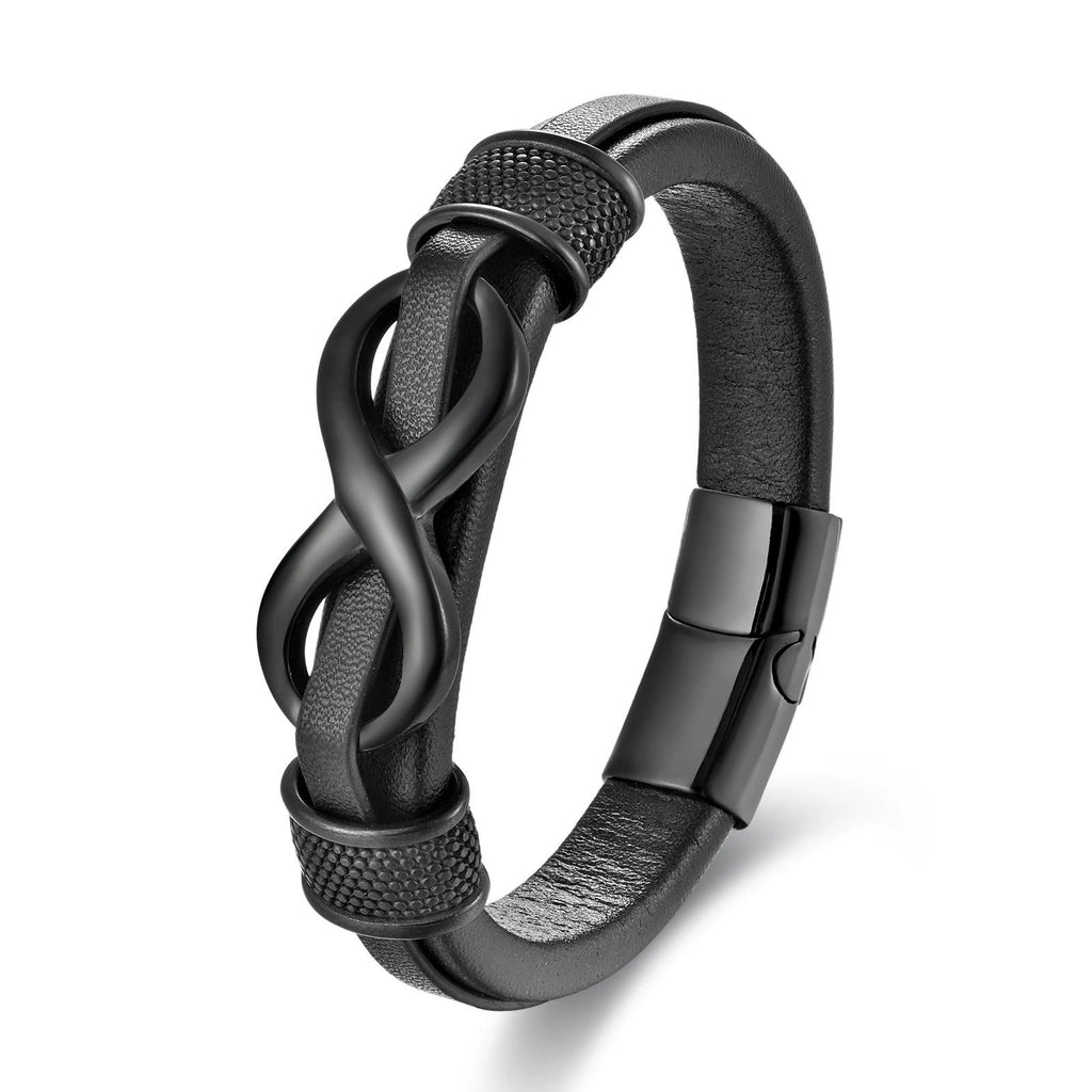 Infinity Knot Bracelet with Steel detail Leather Bracelet - Karoo Earth