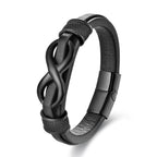 Infinity Knot Bracelet with Steel detail Leather Bracelet - Karoo Earth