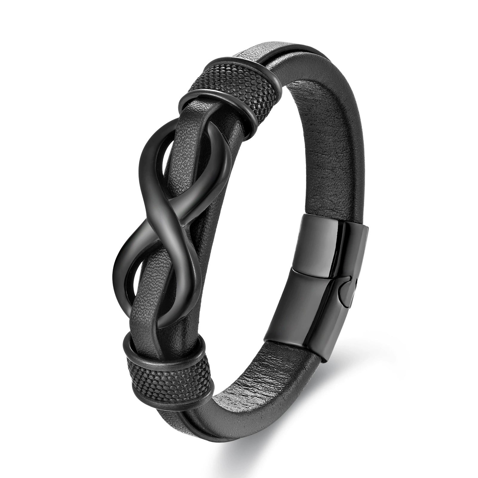 Infinity Knot Bracelet with Steel detail Leather Bracelet - Karoo Earth