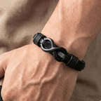 Infinity Knot Bracelet with Steel detail Leather Bracelet - Karoo Earth