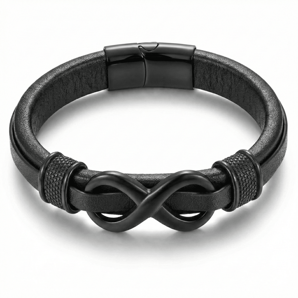 Infinity Knot Bracelet with Steel detail Leather Bracelet - Karoo Earth