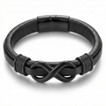 Infinity Knot Bracelet with Steel detail Leather Bracelet - Karoo Earth