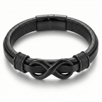 Infinity Knot Bracelet with Steel detail Leather Bracelet - Karoo Earth