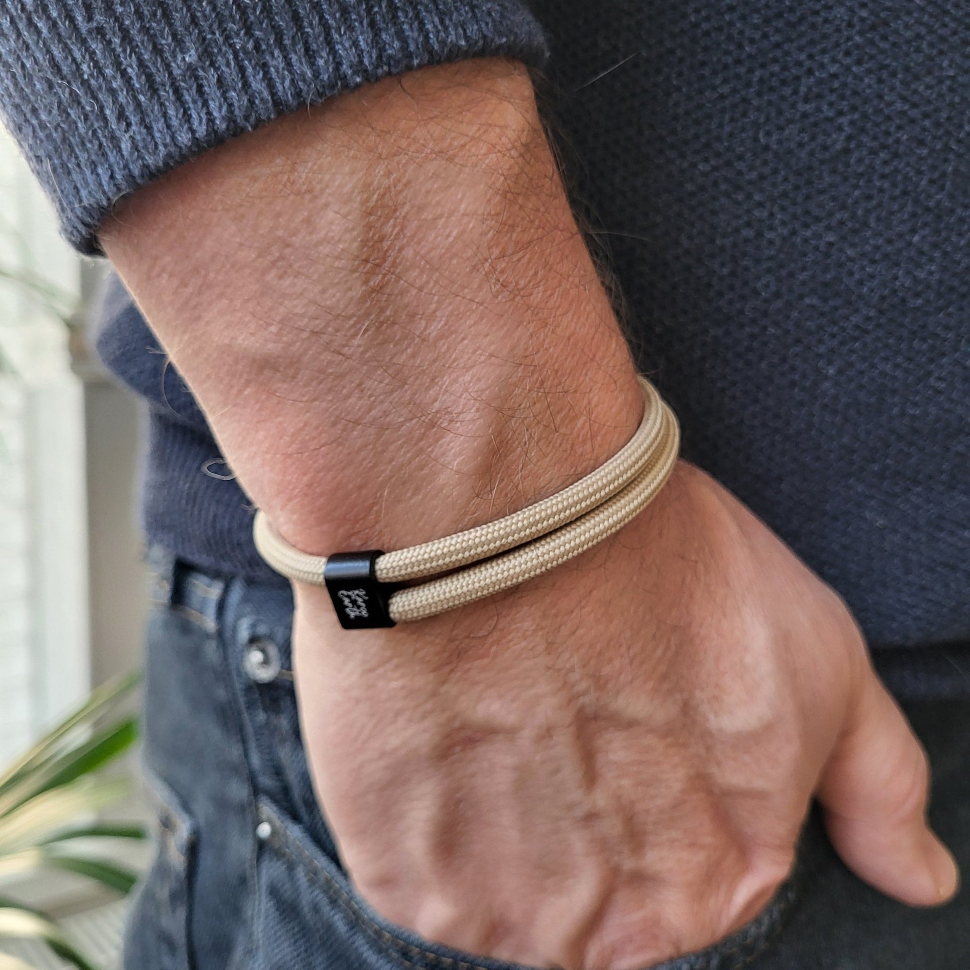 Khaki Karoo Earth Rope Adjustable Paracord Bracelet - Karoo Earth