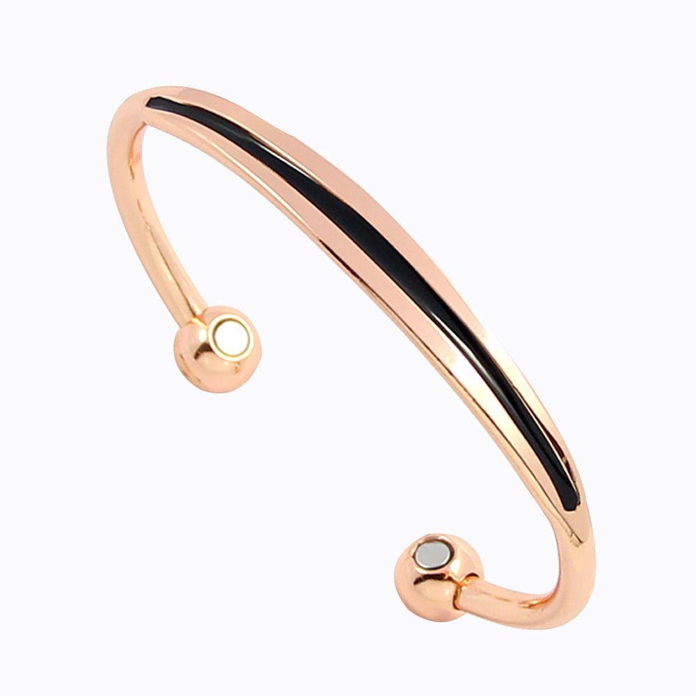 Ladies Bio Magnetic Black Stripe Pure Copper Bracelet - Karoo Earth