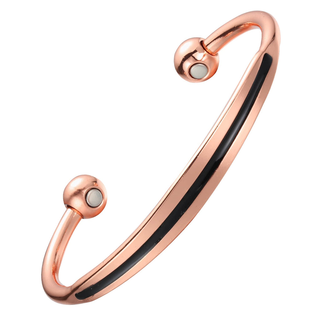 Ladies Bio Magnetic Black Stripe Pure Copper Bracelet - Karoo Earth