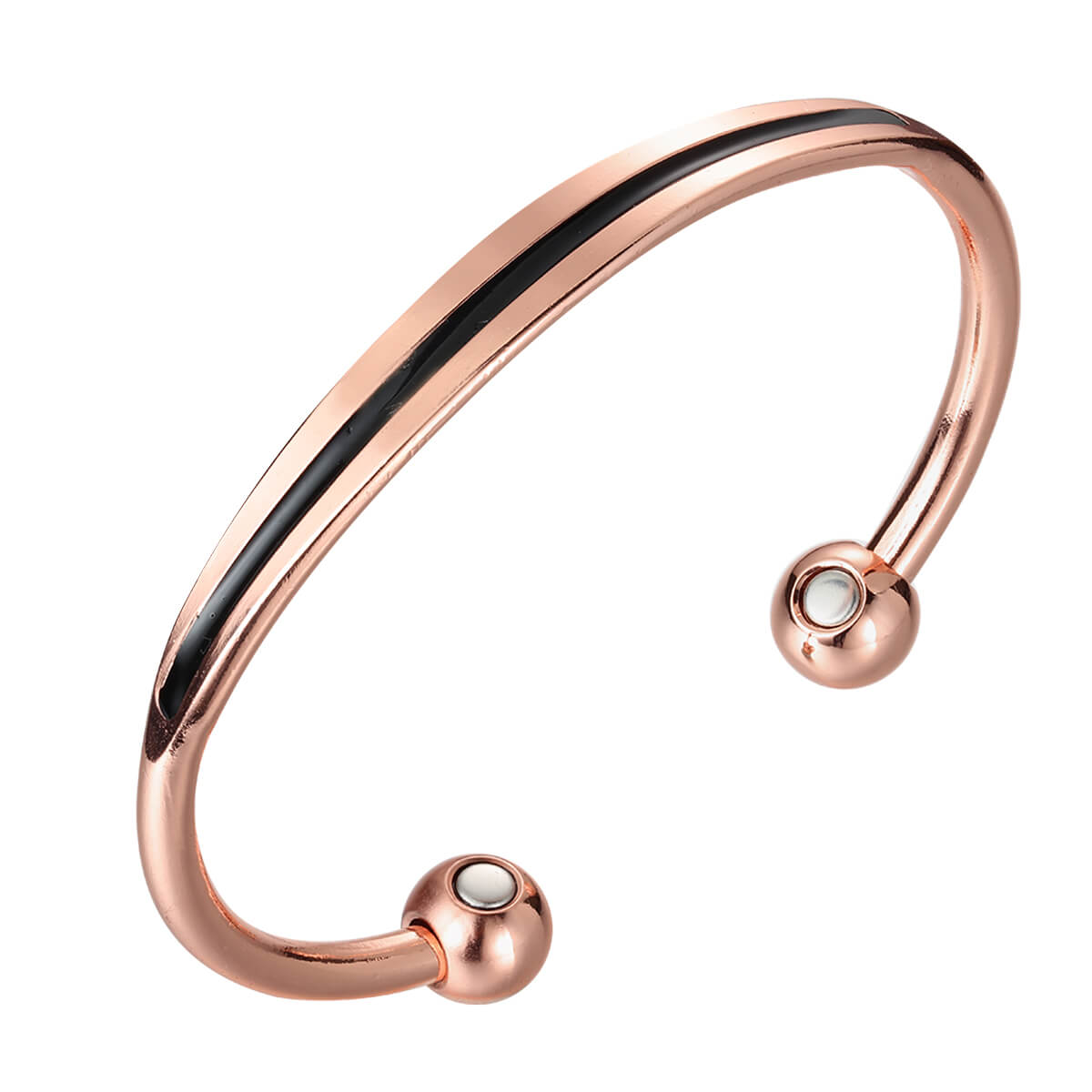 Ladies Bio Magnetic Black Stripe Pure Copper Bracelet - Karoo Earth
