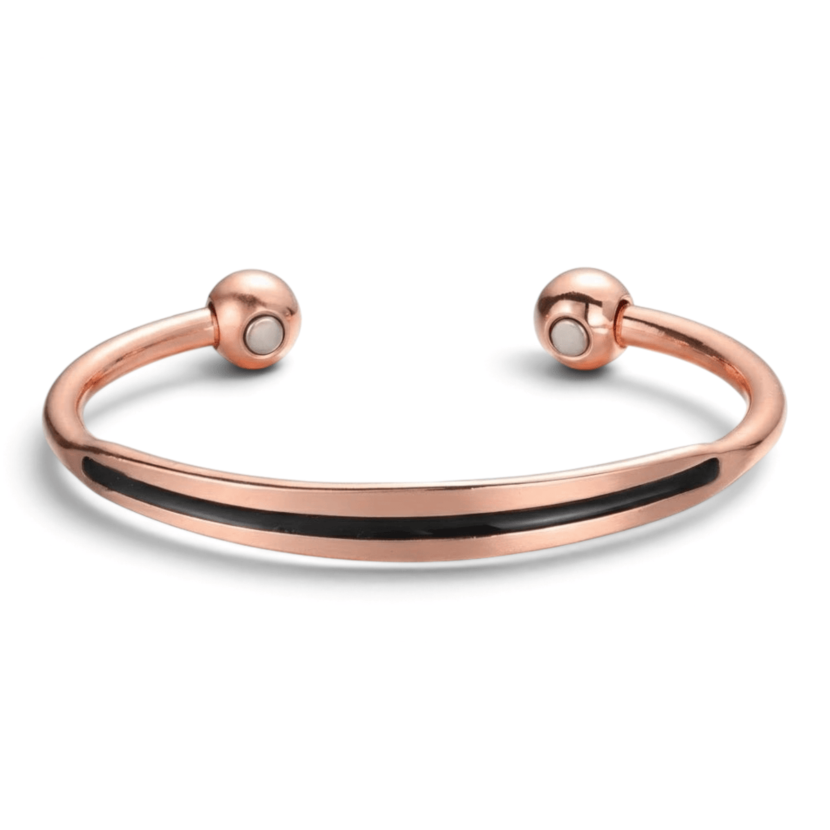 Ladies Bio Magnetic Black Stripe Pure Copper Bracelet - Karoo Earth