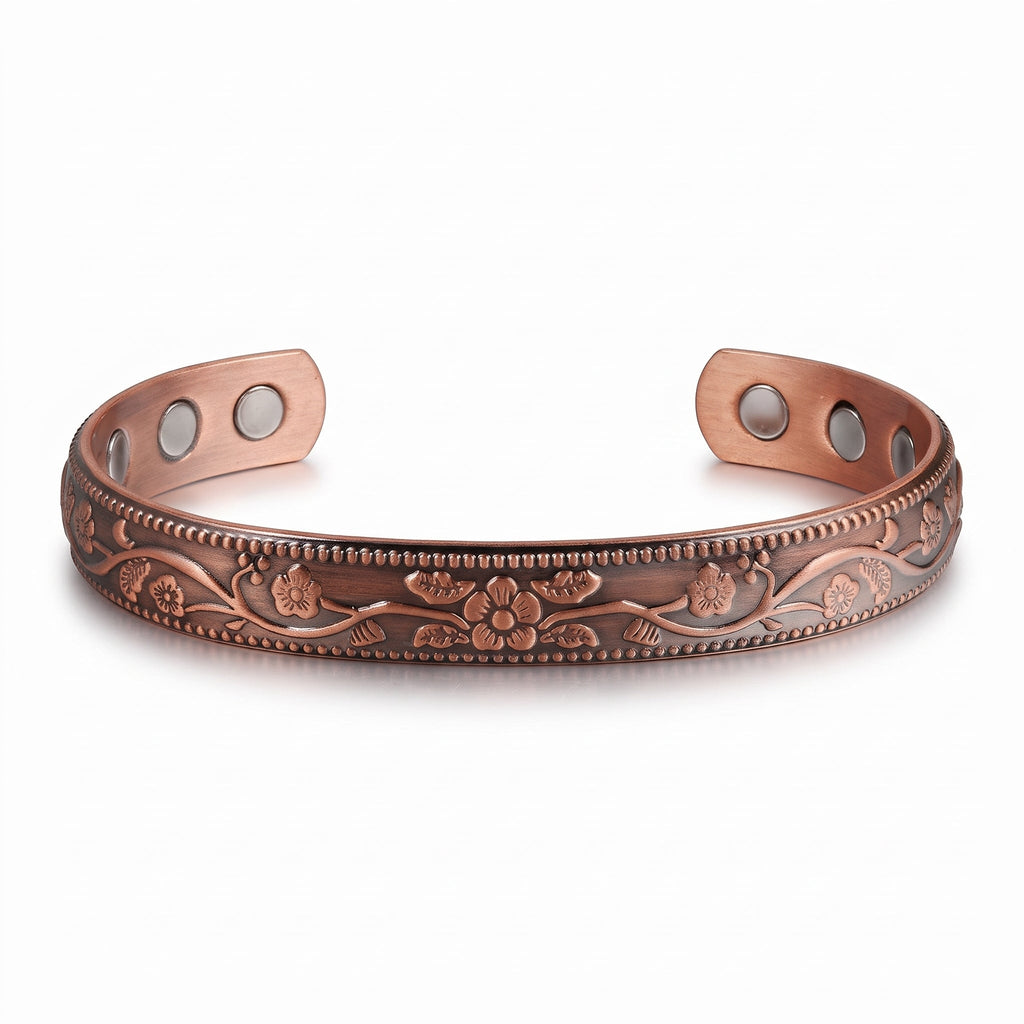 Ladies Bio Magnetic English Rose Pure Copper Bracelet - Karoo Earth