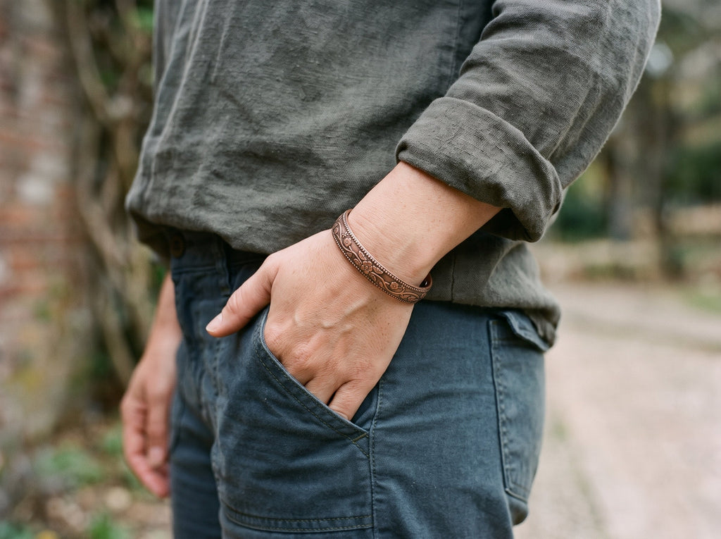 Ladies Bio Magnetic English Rose Pure Copper Bracelet - Karoo Earth