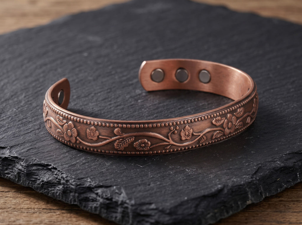 Ladies Bio Magnetic English Rose Pure Copper Bracelet - Karoo Earth