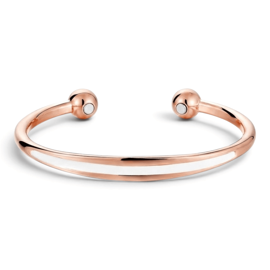 Ladies Bio Magnetic White Stripe Pure Copper Bracelet - Karoo Earth