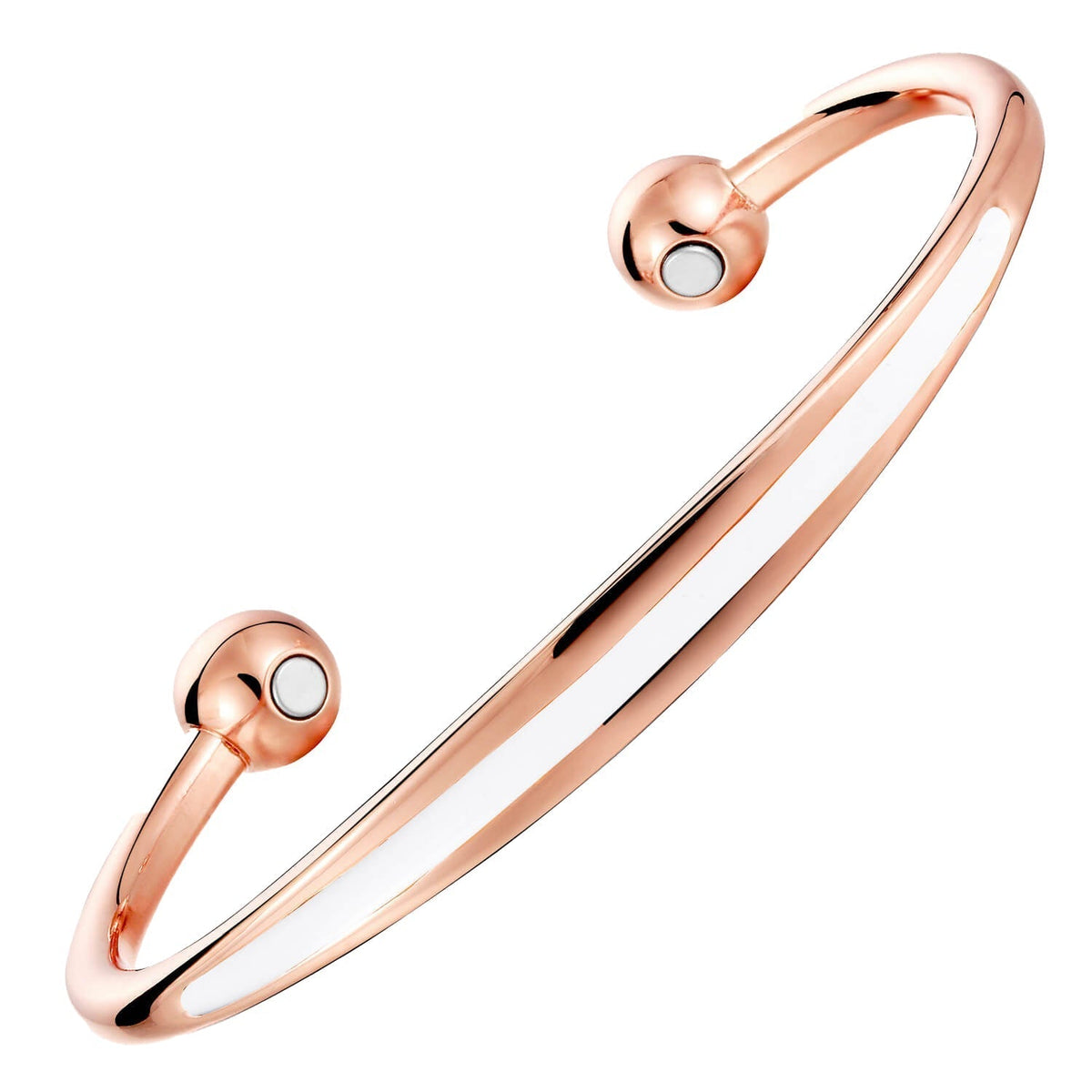 Ladies Bio Magnetic White Stripe Pure Copper Bracelet - Karoo Earth