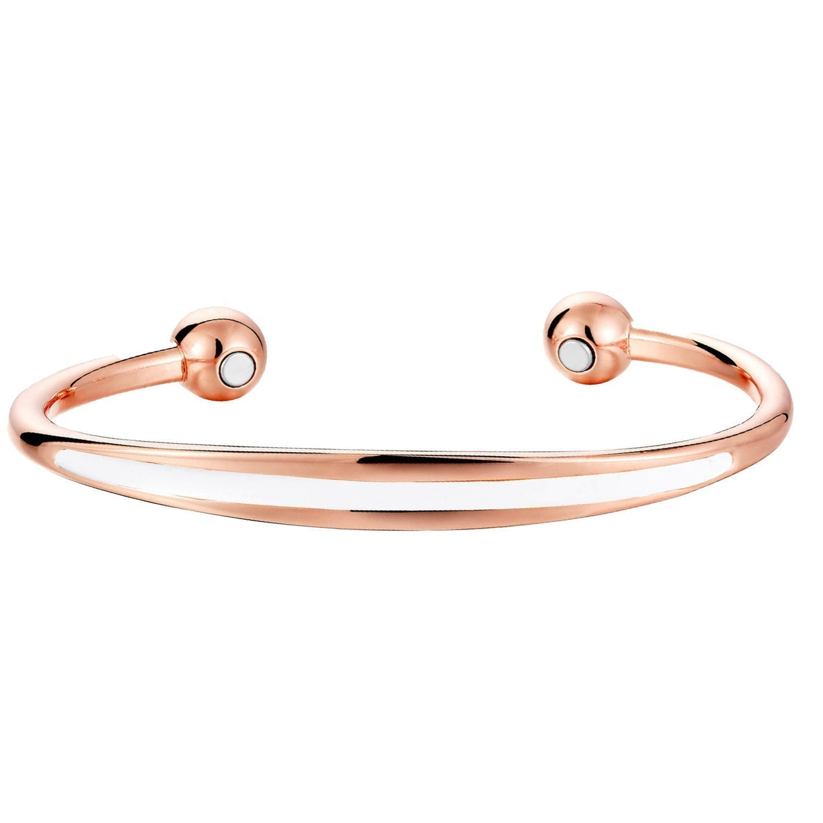 Ladies Bio Magnetic White Stripe Pure Copper Bracelet - Karoo Earth