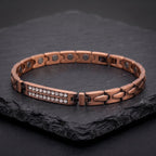 Ladies diamanté Pure Copper Magnetic Link Bracelet - Karoo Earth