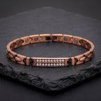 Ladies diamanté Pure Copper Magnetic Link Bracelet - Karoo Earth
