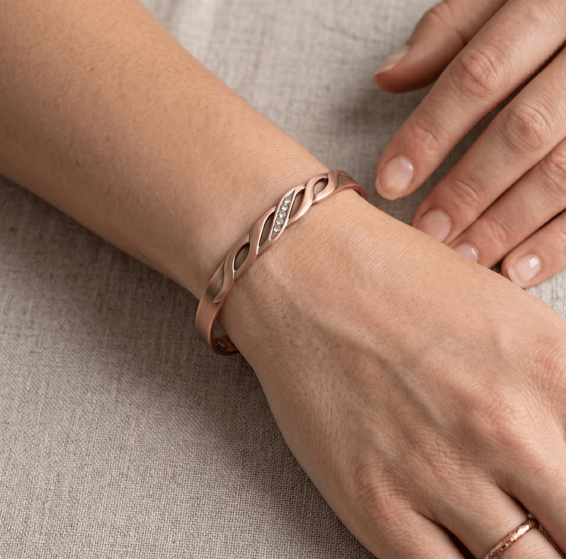 Ladies Elegant Crystal Pure Copper Bracelet - Karoo Earth