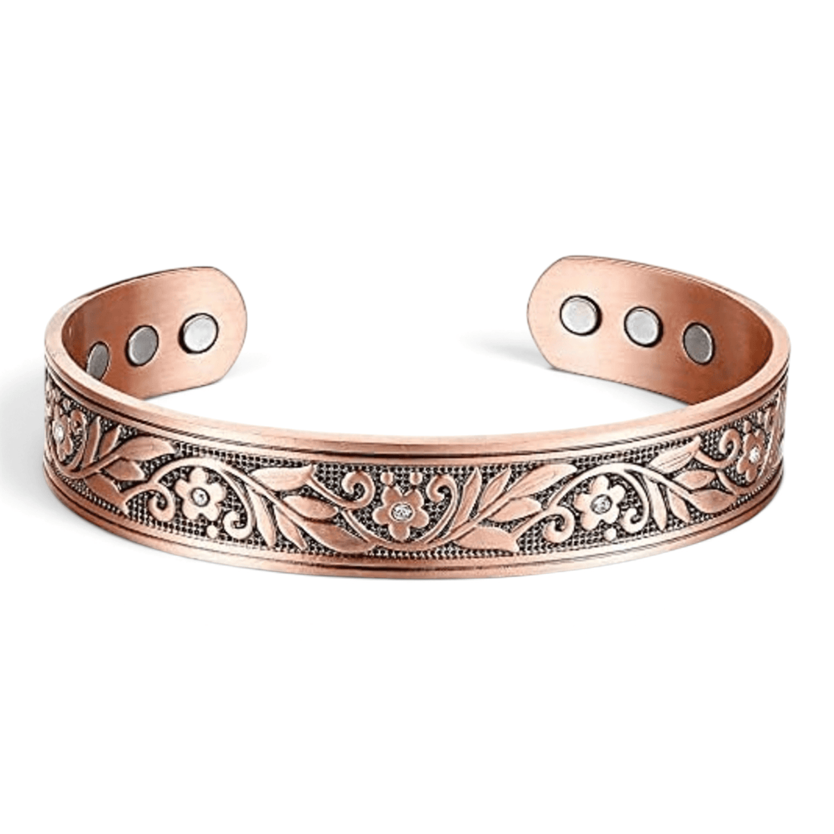 Ladies Floral Crystal Pure Copper Bracelet - Karoo Earth