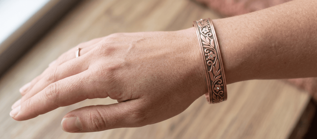 Ladies Floral Crystal Pure Copper Bracelet - Karoo Earth