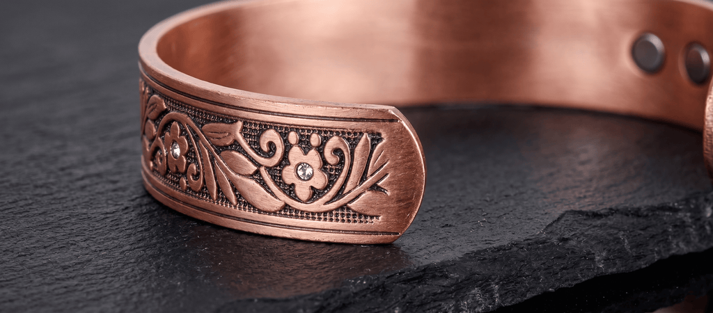 Ladies Floral Crystal Pure Copper Bracelet - Karoo Earth