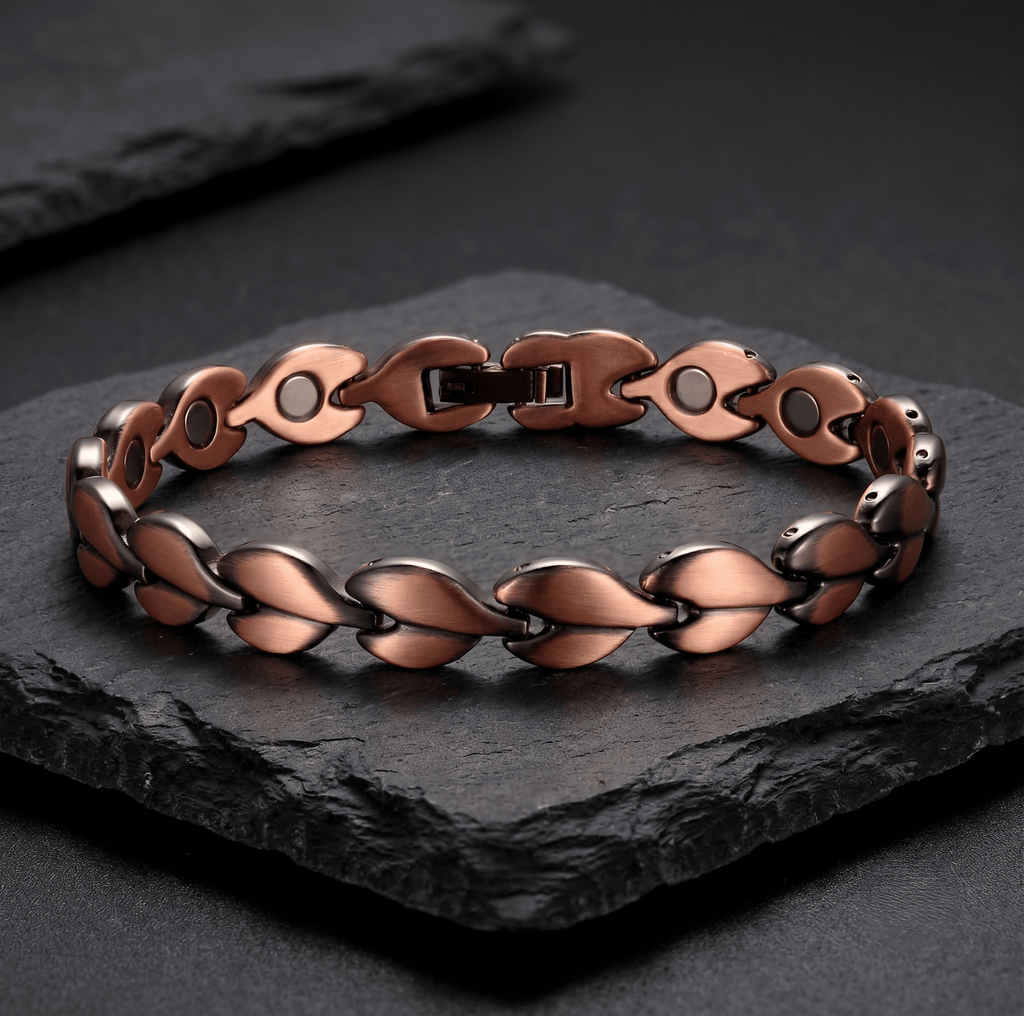 Ladies Leaf design Pure Copper Magnetic Bracelet - Karoo Earth