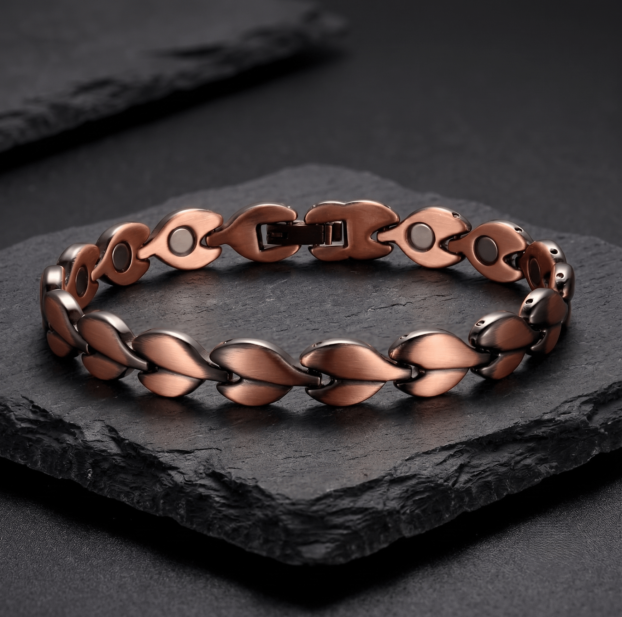 Ladies Leaf design Pure Copper Magnetic Bracelet - Karoo Earth