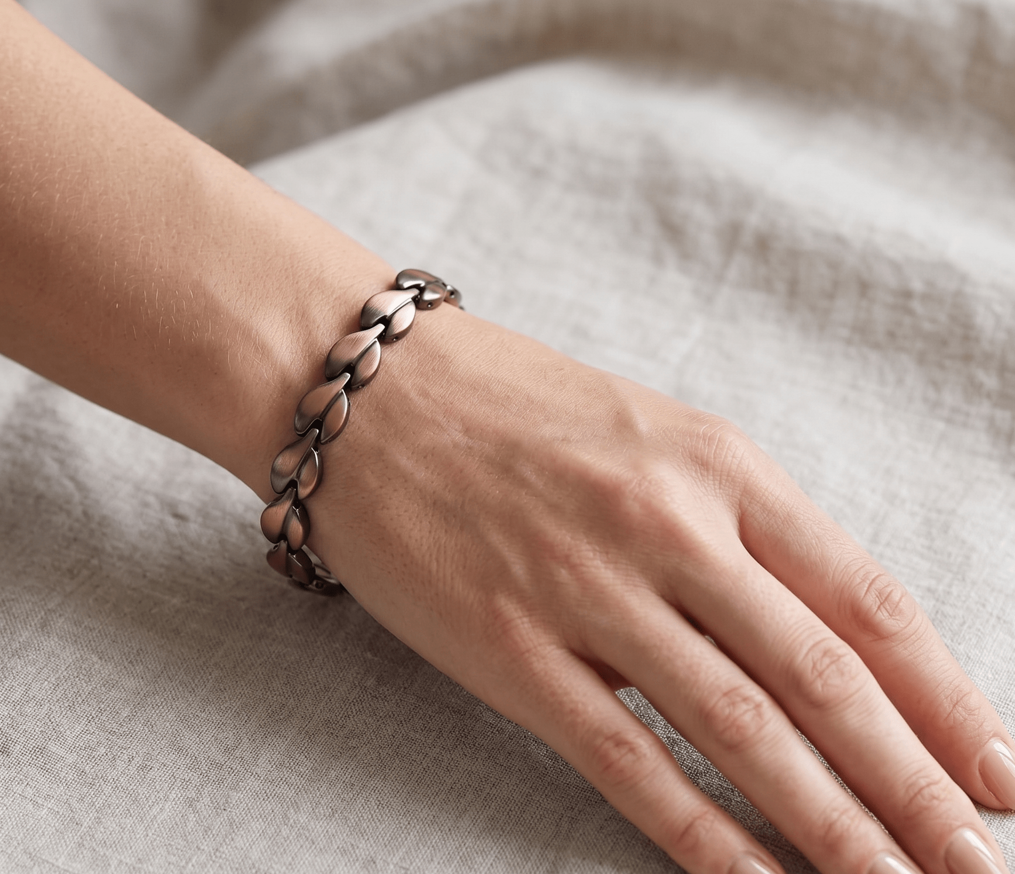 Ladies Leaf design Pure Copper Magnetic Bracelet - Karoo Earth